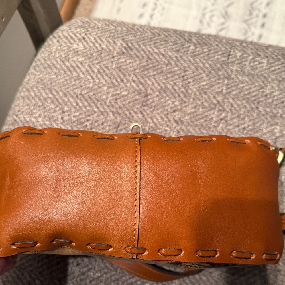 Vintage Map Print Leather Shoulder Bag - Picture 8 of 9